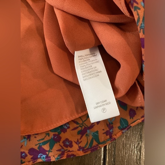 Rebecca Minkoff caden printed Floral long sleeve Tiered Ruffle Mini Dress Orange - Picture 7 of 12